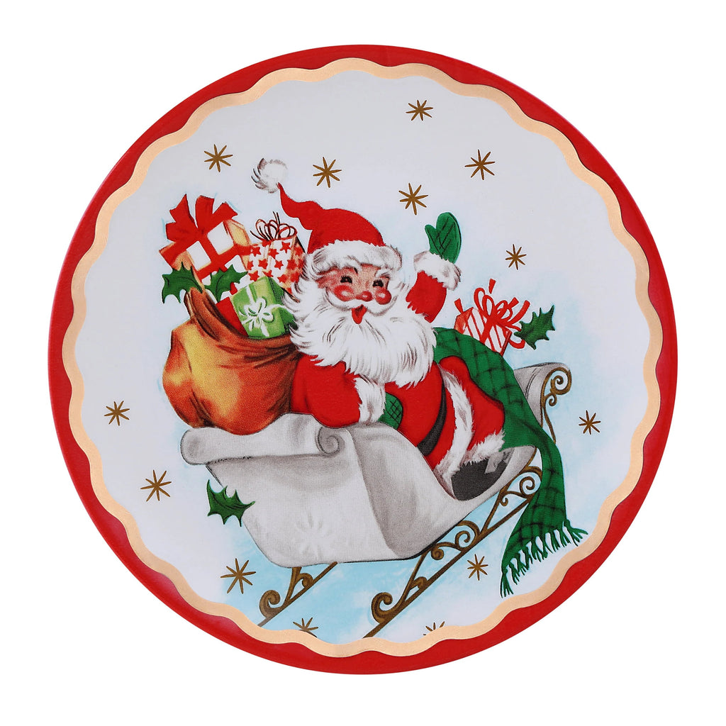 Mr. Christmas 8 in. Set of 4 Nostalgic Ceramic Character Plates - Classic