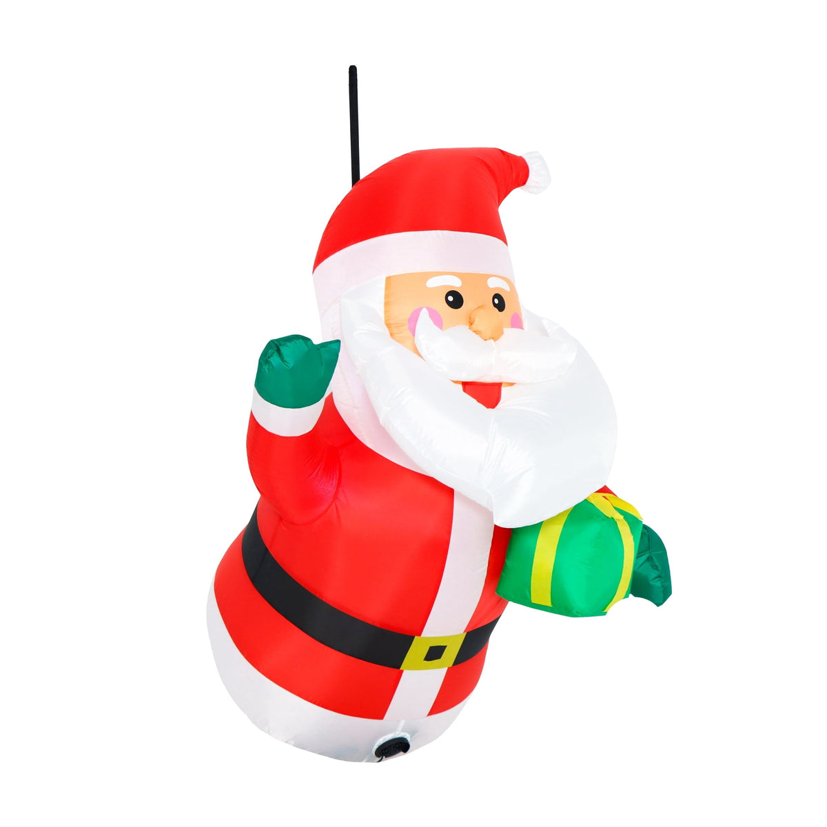 Red/White/Green Flying Santa Christmas Airblown Yard Inflatable, 4', by Holiday Time