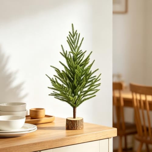 Artificial Christmas Tree 15 Inch for Indoor Home Office Decor (15IN, A-1)