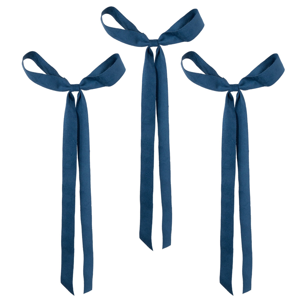 My Texas House Blue Decorative Christmas Bows, 17", 3 Count