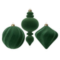 My Texas House 3-Count Green Velvet-Feel Shatterproof Christmas Ornaments