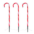 Light-Up Candy Cane Outdoor Christmas Yard Stakes, Red and White, 26", Set of 3, by Holiday Time