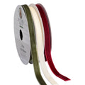 My Texas House Green/Ivory/Burgundy Velvet Christmas Ribbon, 12', 3 Pack