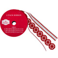 Red and White Peppermint Candy Christmas Ribbon, 18', 3 Pack, by Holiday Time