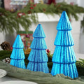 3Pcs Artificial Christmas Tree Decorations Glittering Foam Tabletop Xmas Tree Modern Christmas Centerpiece Decor for for Table Mantel Home Holiday Party Decor(Blue)