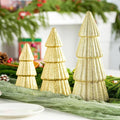 3Pcs Artificial Christmas Tree Decorations Glittering Foam Tabletop Xmas Tree Modern Christmas Centerpiece Decor for for Table Mantel Home Holiday Party Decor(Gold)