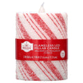 Indoor Battery-Operated LED Plastic Flameless Candy Cane Christmas Pillar Candle, Red and White, 4.7", by Holiday Time