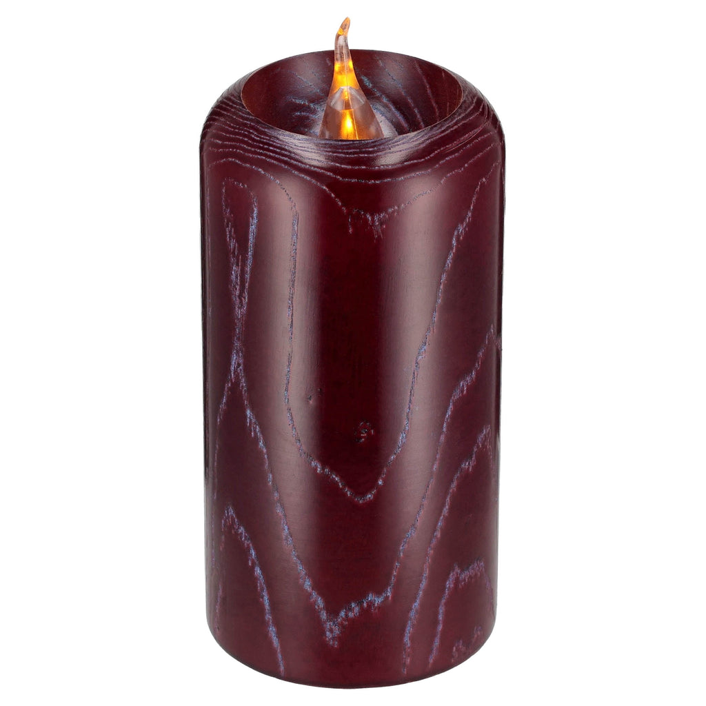 Battery-Operated LED Wooden Flameless Christmas Candle, Mauve, 7", by Holiday Time