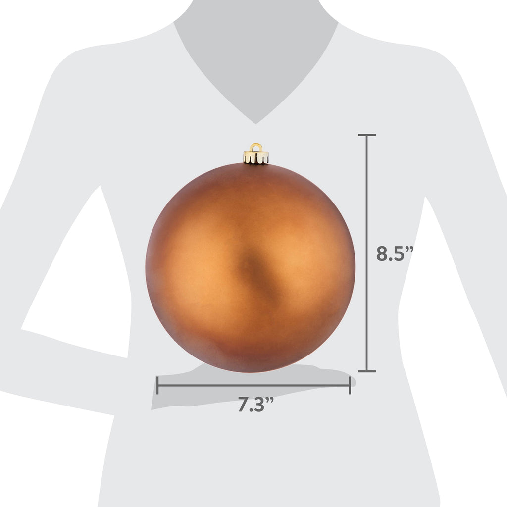 2-Count Bronze Jumbo Ball Shatterproof Christmas Ornaments, 8.5", by Holiday Time
