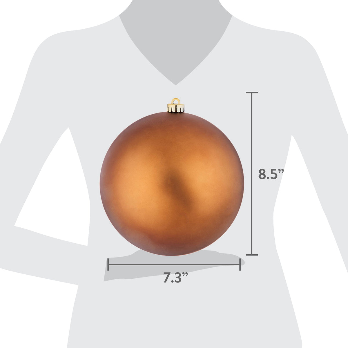 2-Count Bronze Jumbo Ball Shatterproof Christmas Ornaments, 8.5", by Holiday Time