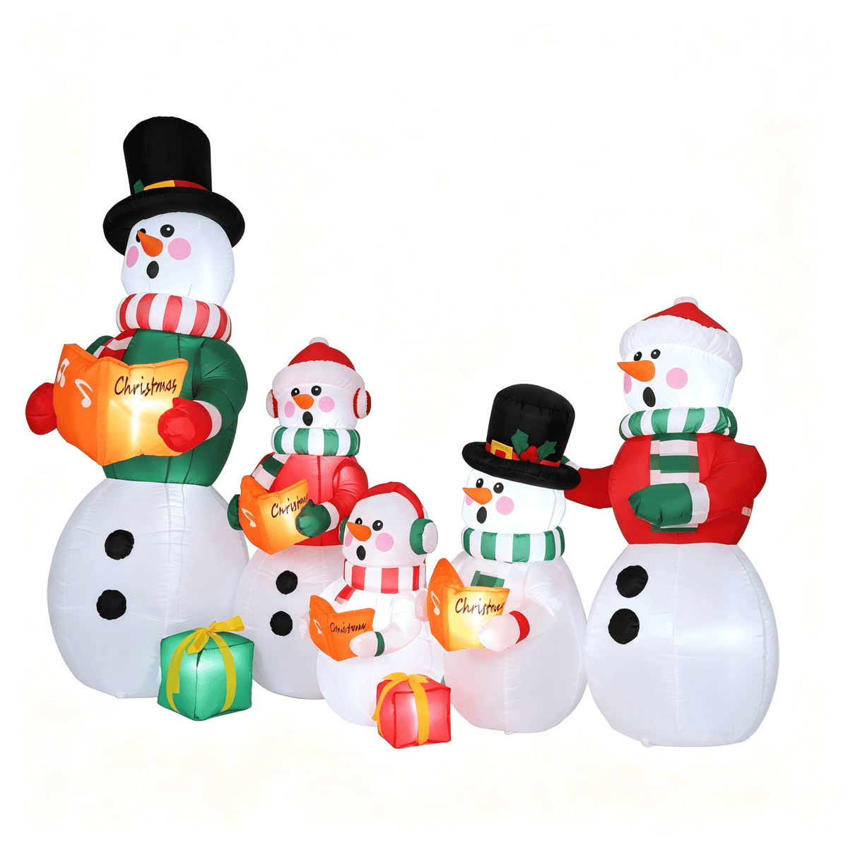 Firstness 6.5Ft High Christmas Inflatable Snowman Family with LED Lights Christmas Outdoor Decoration