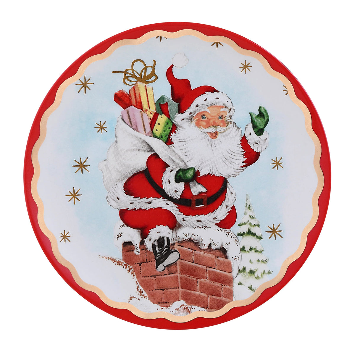 Mr. Christmas 8 in. Set of 4 Nostalgic Ceramic Character Plates - Classic