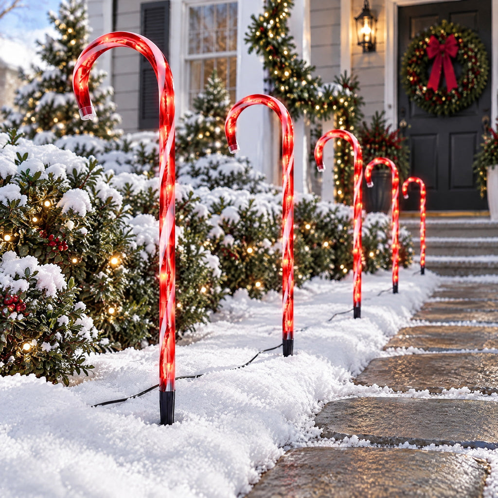 Light-Up Candy Cane Outdoor Christmas Yard Stake, Red and White, 26", by Holiday Time