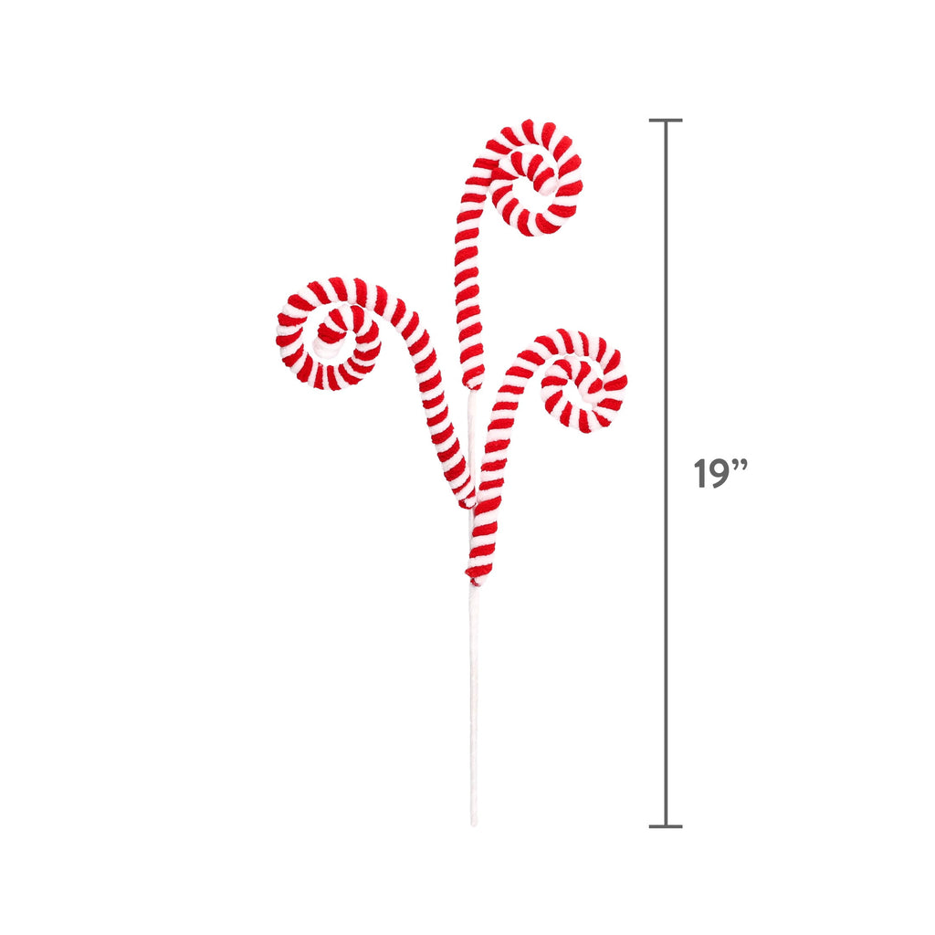 Red and White Candy Cane Swirl Decorative Christmas Pick, 19", by Holiday Time