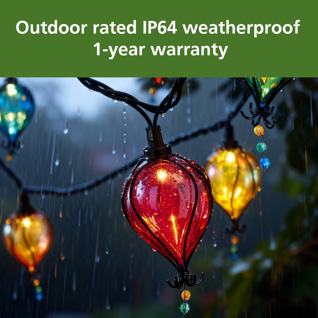 Mainstays 10-Count 7.4 ft Multicolor LED Tear Drop Outdoor String Lights