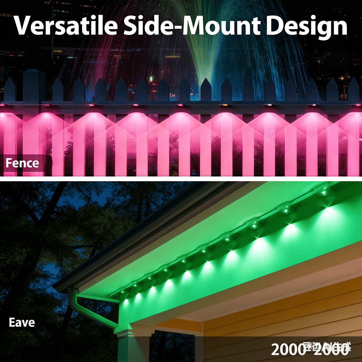 DAYBETTER 50ft Permanent Outdoor Lights, RGB Eaves String Lights with 25LED, Remote/APP Control, IP65 Waterproof, for Garden Halloween Christmas Party Decorations
