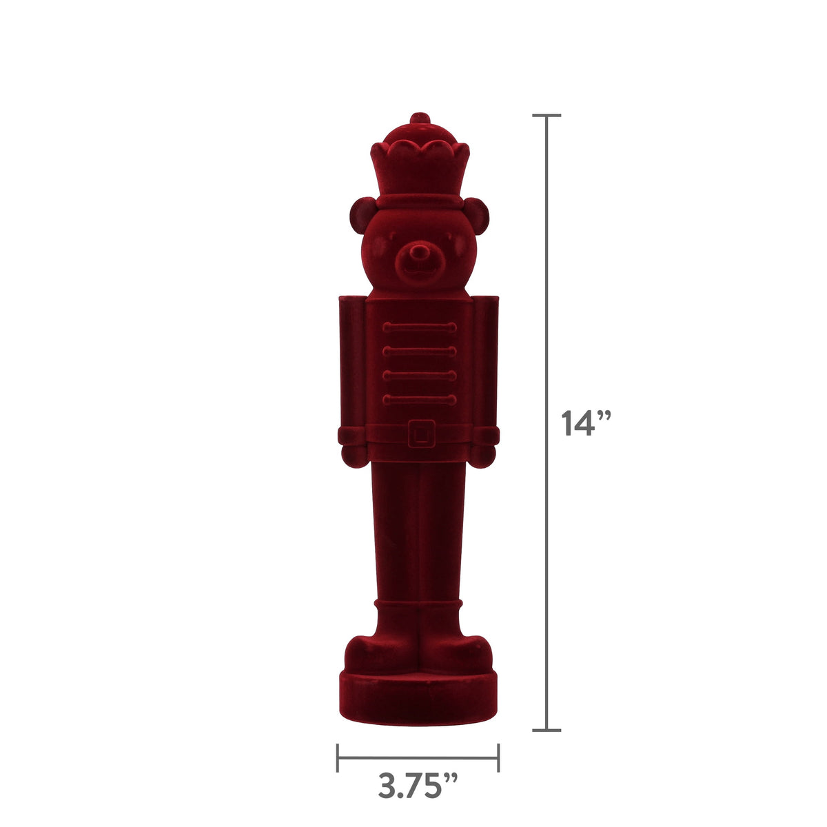Velvet-Feel Nutcracker Bear Christmas Decoration, Red, 14", by Holiday Time