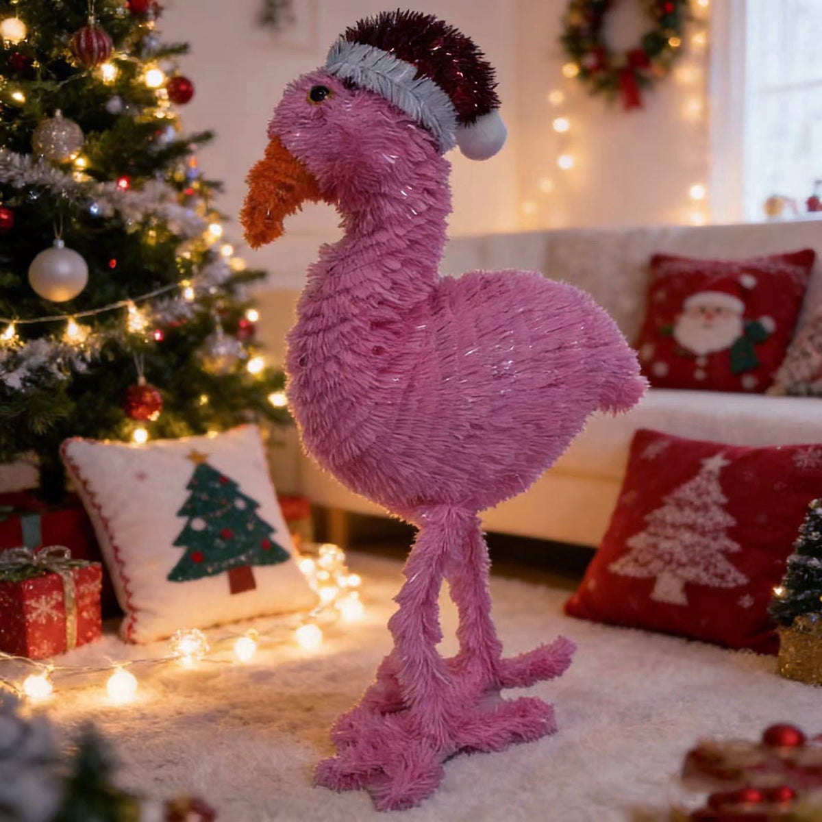 Tinsel Flamingo Christmas Decoration, Pink, 15", by Holiday Time