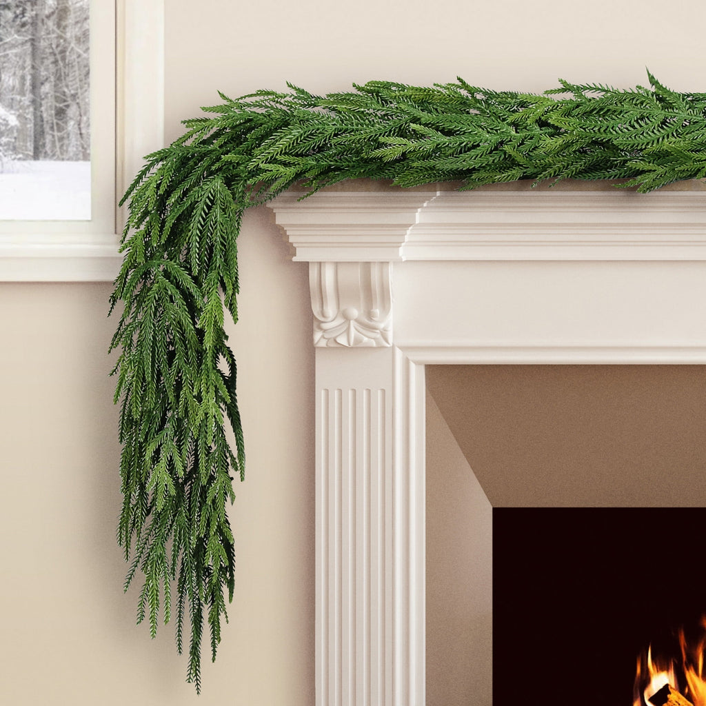 My Texas House Norfolk Unlit Artificial Christmas Garland, Green, 9'