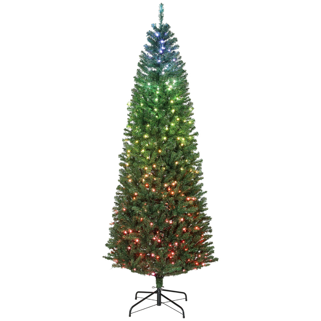 6ft Artificial Christmas Tree, 180 lED Christmas Tree with Metal Stand, Green Xmas Trees Seasonal Holiday Decoration Tree