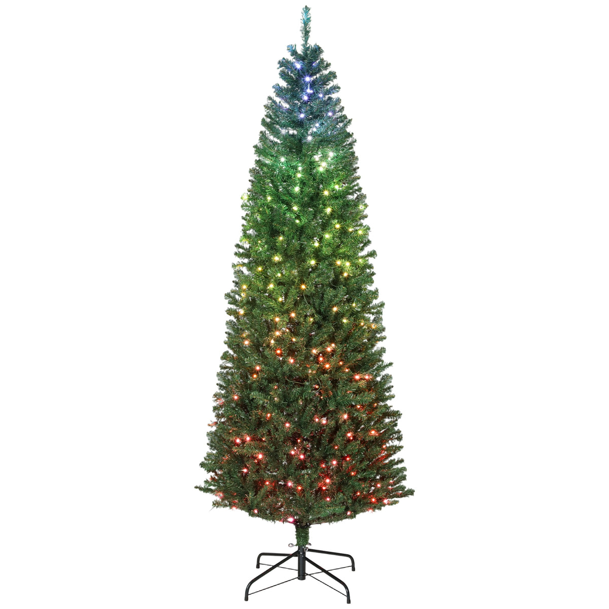 6ft Artificial Christmas Tree, 180 lED Christmas Tree with Metal Stand, Green Xmas Trees Seasonal Holiday Decoration Tree