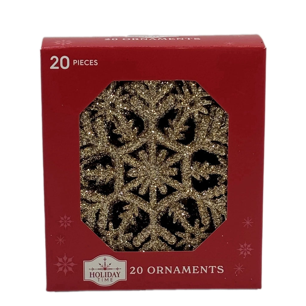 20-Count Pink Glitter Snowflake Christmas Ornaments, 3.9", by Holiday Time