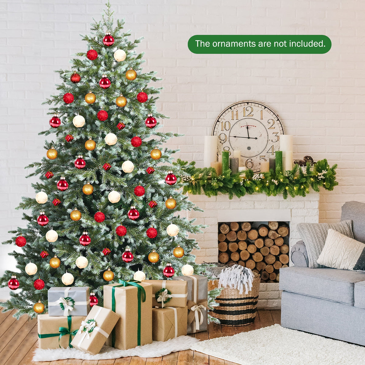 Costway 6ft Artificial Christmas Spruce Hinged Tree w/ 892 Mixed PE & PVC Tips