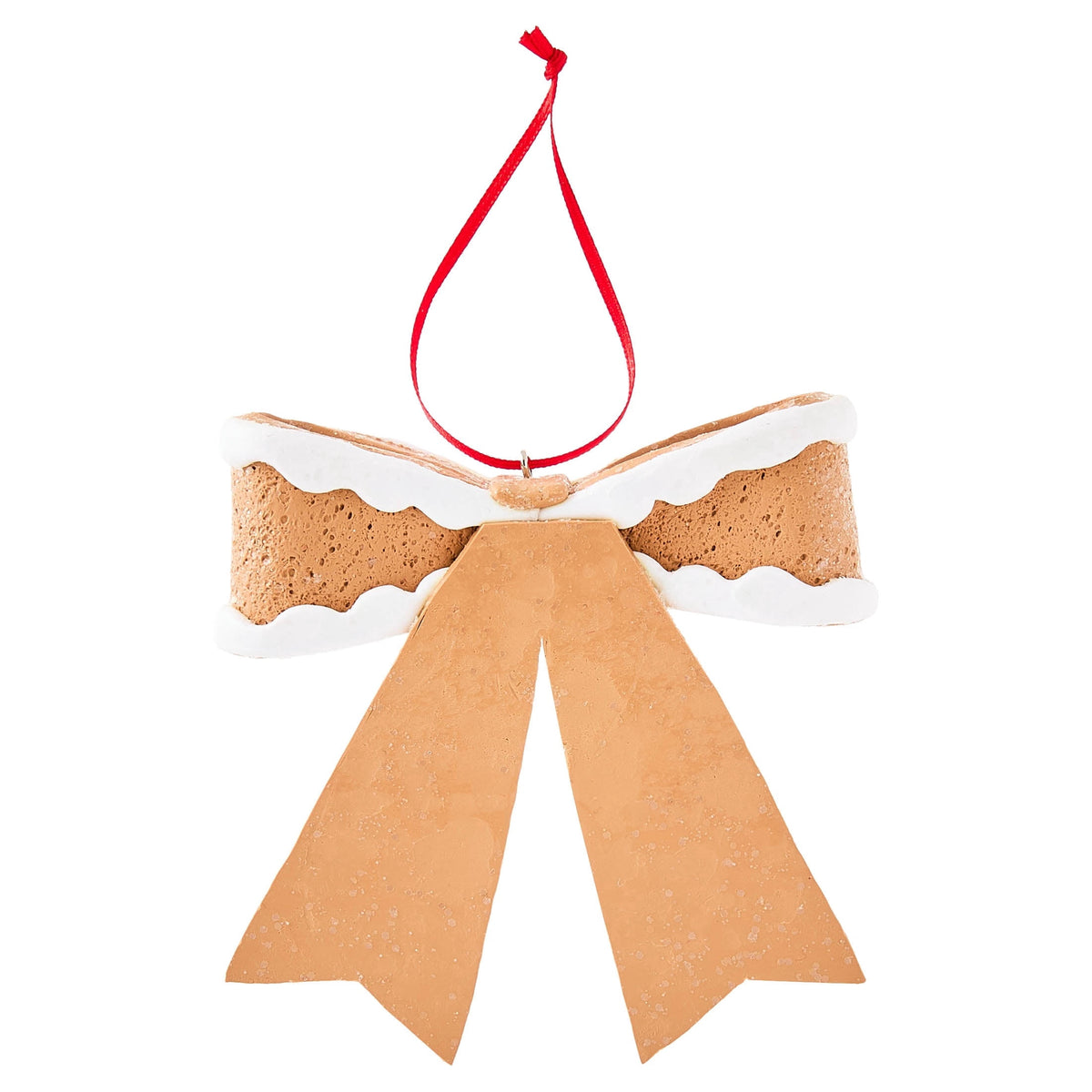 Multicolor Clay Dough Gingerbread Bow Christmas Ornament, 4", by Holiday Time