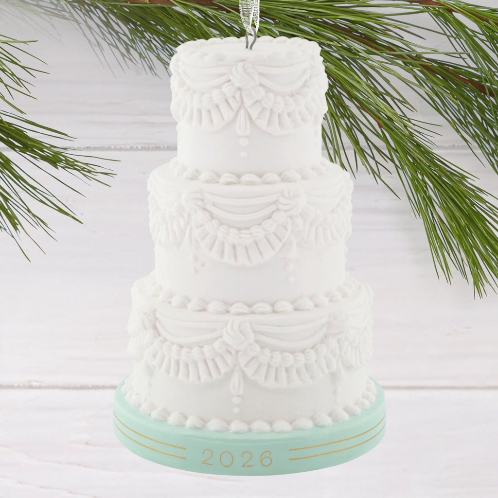 Hallmark Christmas Ornament (Wedding Cake 2026, Porcelain), 1 Count