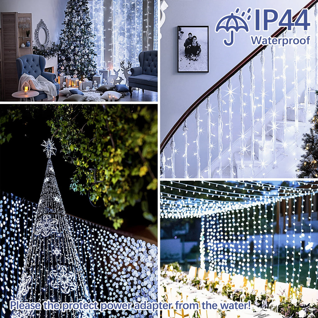 Scidweet Christmas String Lights, 196 FT 600 LED Twinkle Fairy Christmas Light with Remote for Indoor Outdoor Wedding Home Holiday Xmas Tree Decor, White