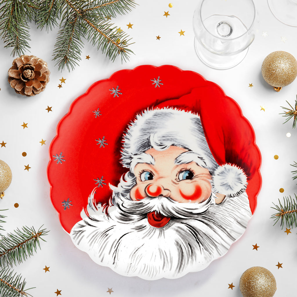 Mr. Christmas 8 in. Set of 4 Nostalgic Ceramic Character Plates - Classic