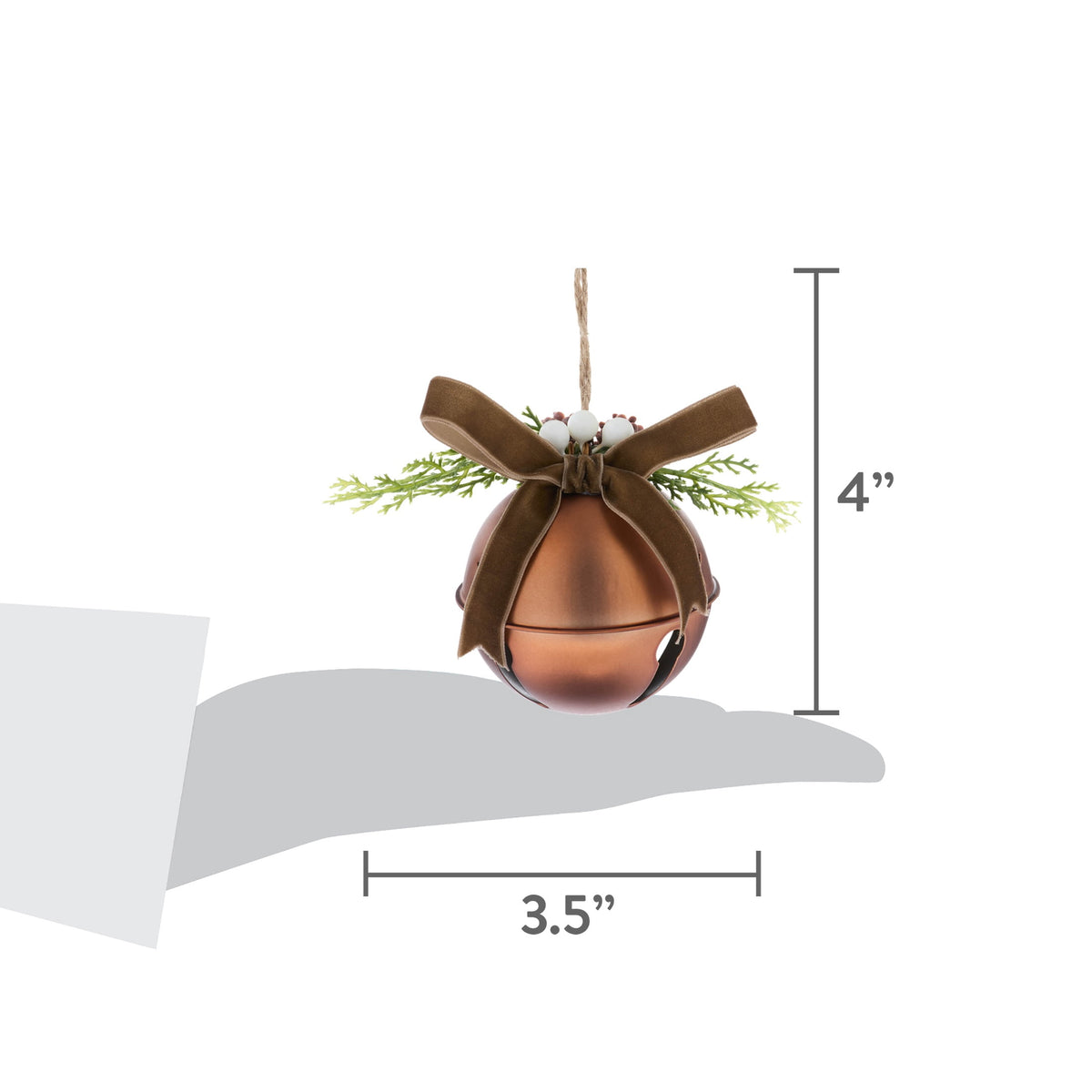 Bronze Jingle Bell Christmas Ornament, 4", by Holiday Time
