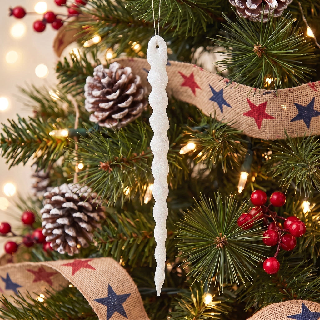 24-Count Red Glitter Icicle Christmas Ornaments, 5.3", by Holiday Time