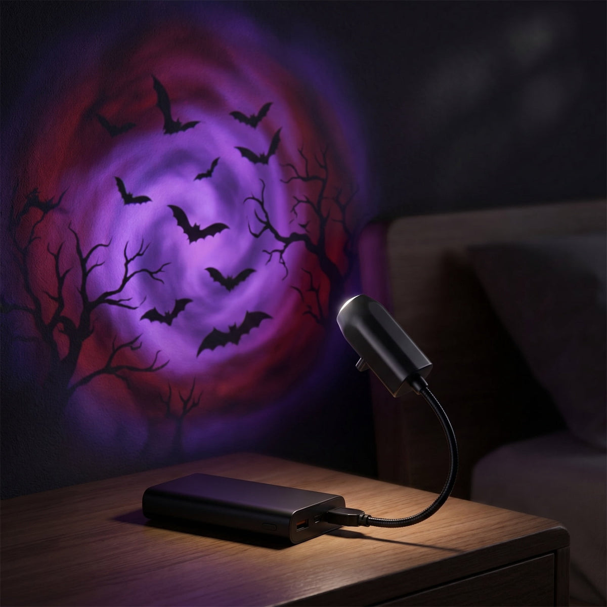 Plug-&-Play HD Christmas&Halloween Projector, USB Flexible 360° Rotatable Holiday Projection Lamp with 10 Festive Pattern Slides for Indoor Ceiling Wall Xmas Decor Christmas 6 Scenes