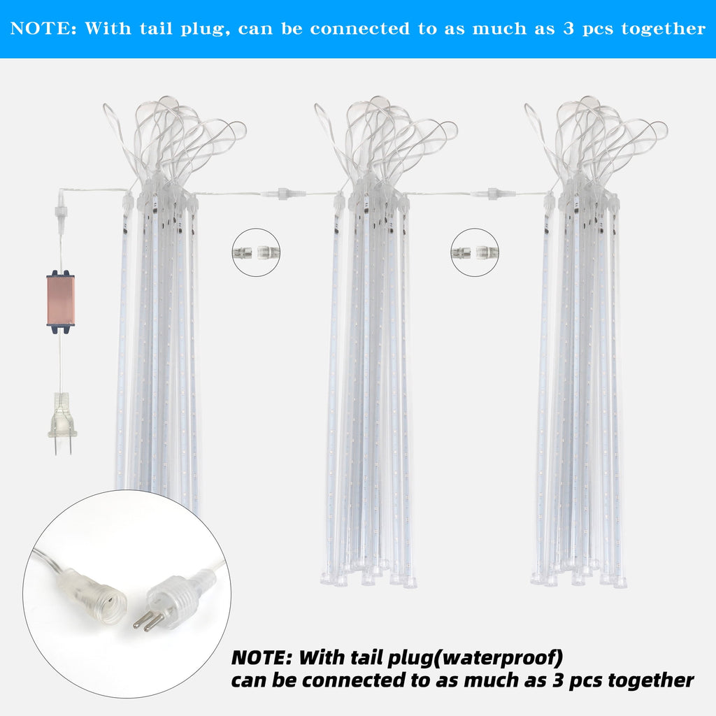 DAYBETTER Multi-Color Meteor Shower Lights Outdoor, Christmas&nbsp;Sting Lights 20in 10 Tube Waterproof Connectable Falling Rain Lights for Garden&nbsp;Yard&nbsp;Halloween Christmas Decoration