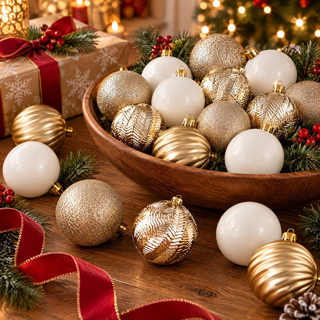 75-Count Champagne Ball Shatterproof Christmas Ornaments, by Holiday Time