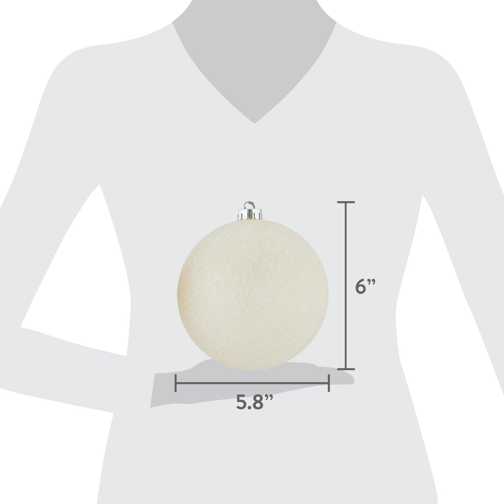 4-Count Champagne and Cream Ball Shatterproof Christmas Ornaments, 6", by Holiday Time