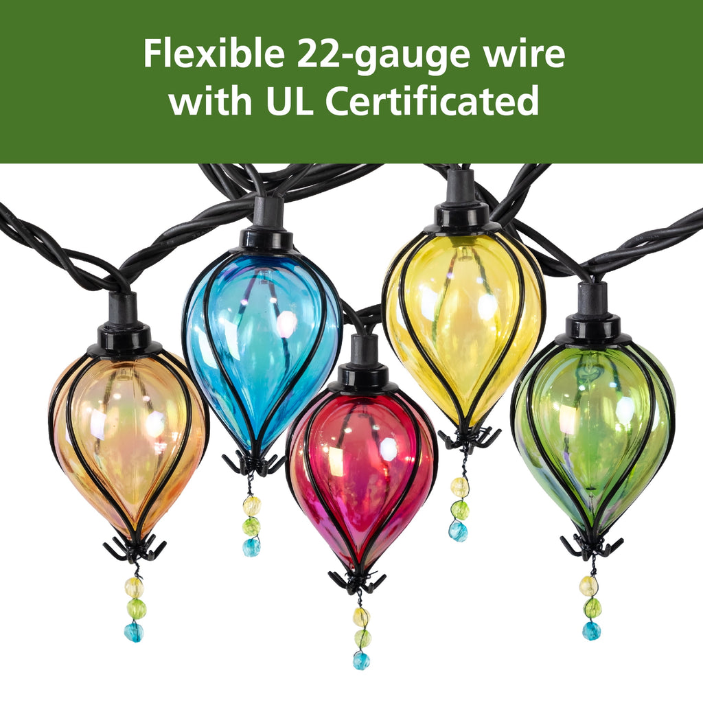 Mainstays 10-Count 7.4 ft Multicolor LED Tear Drop Outdoor String Lights