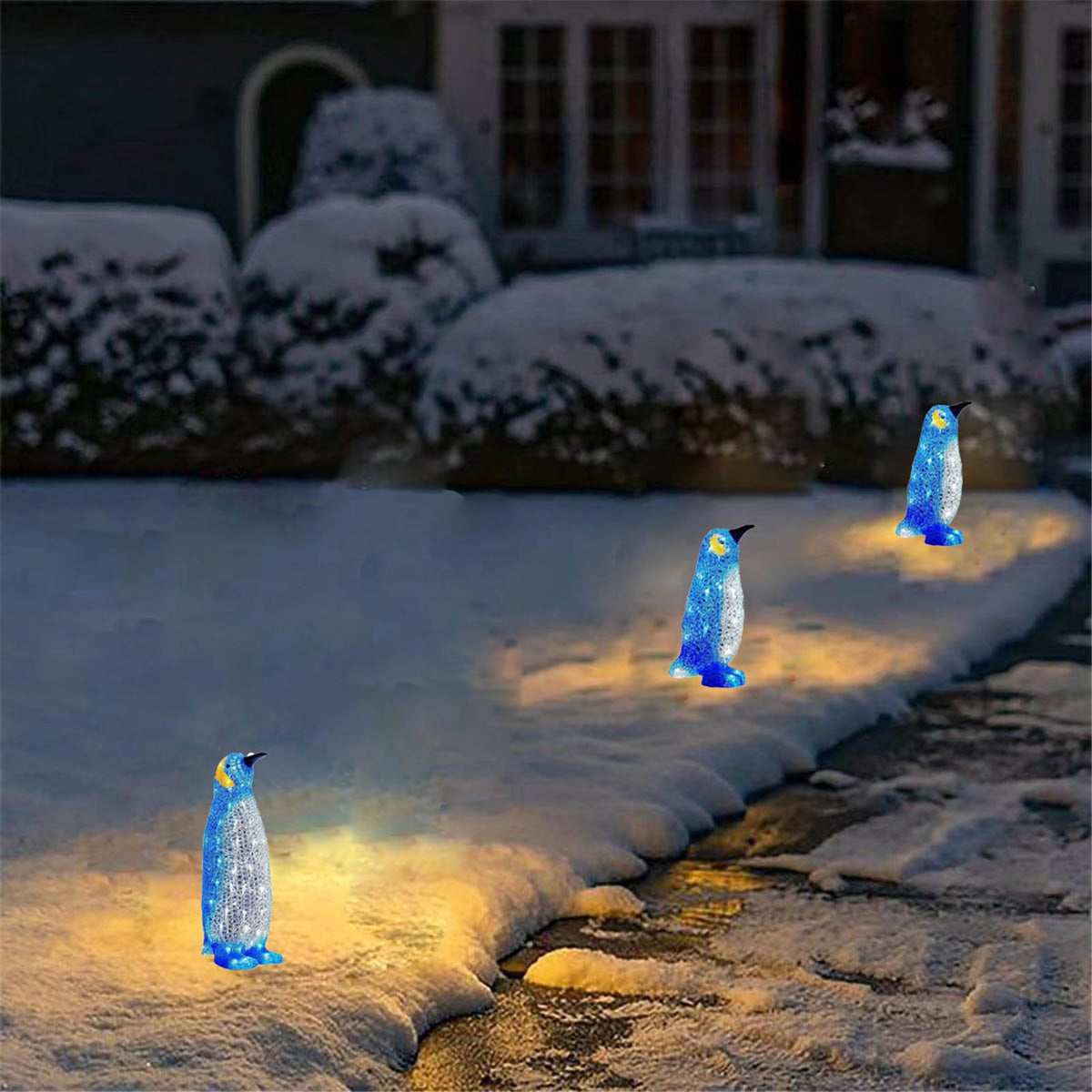 AZXY Clearance!Christmas Yard Decorations Penguin,Pre-Lit Penguin Christmas Garden Stakes,Large Animals Statue Outdoor Ornaments with Led Lights for Outdoor Decorations