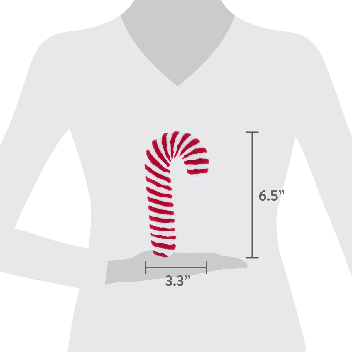 Red and White Fabric Candy Cane Christmas Ornament, 6.5", by Holiday Time