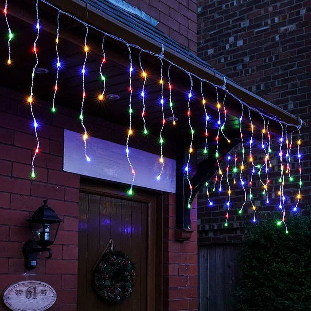 Christmas Icicle Lights Outdoor Decorations 120 LED 13ft Curtain Fairy String Light, Clear Wire LED String Light Indoor Decor for Wedding Party Christmas Holiday Decor