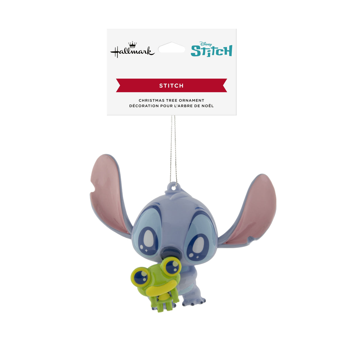 Hallmark Christmas Ornament (Disney Stitch With Frog, Shatterprf), 1 Count