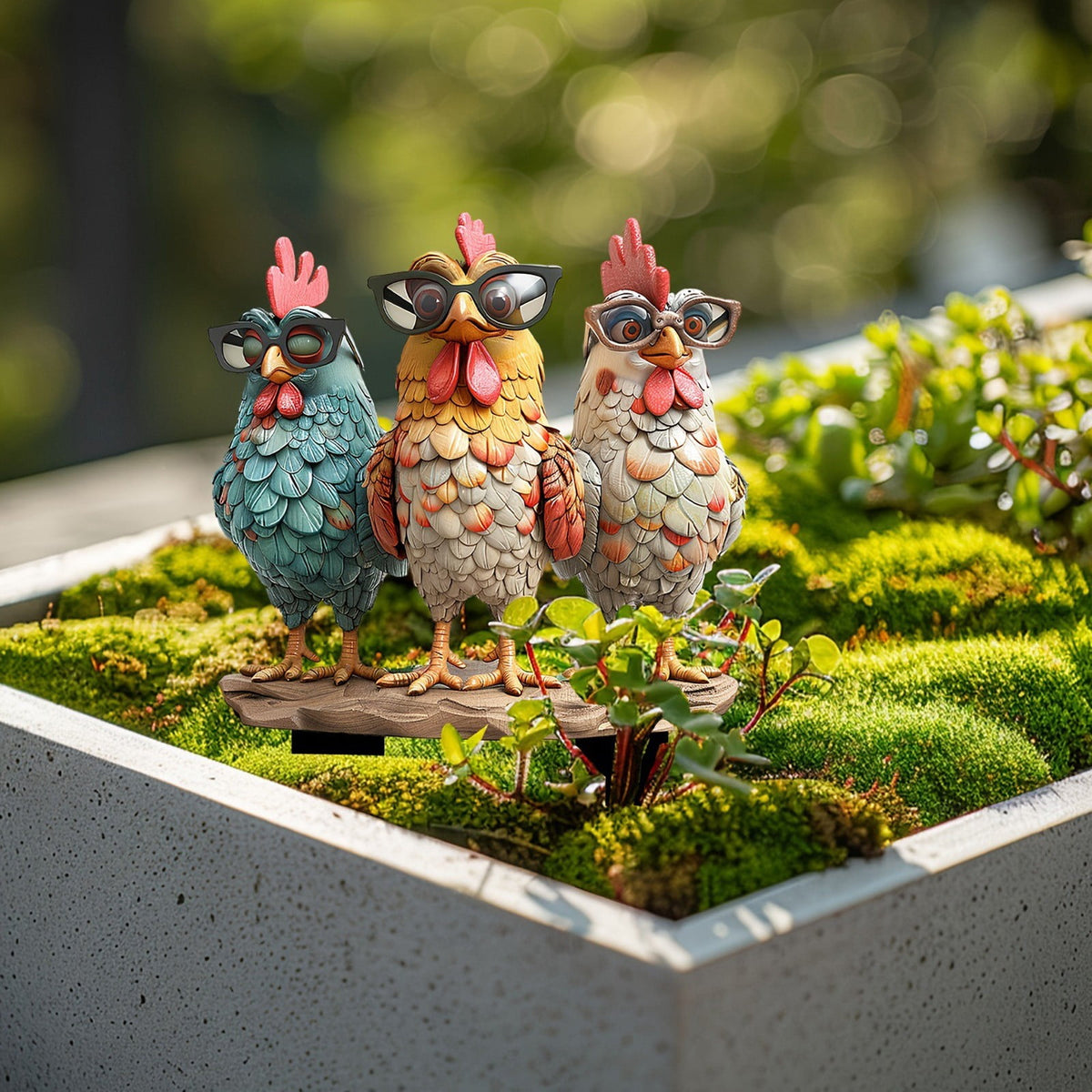 Nkmbld Clearance & Promo! Garden Ornaments, Garden Sculpture Acrylic Potted Plants and Courtyard Decorative Floor Tiles, Housewarming Ornament for Patio, Lawn, Yard, Pathway