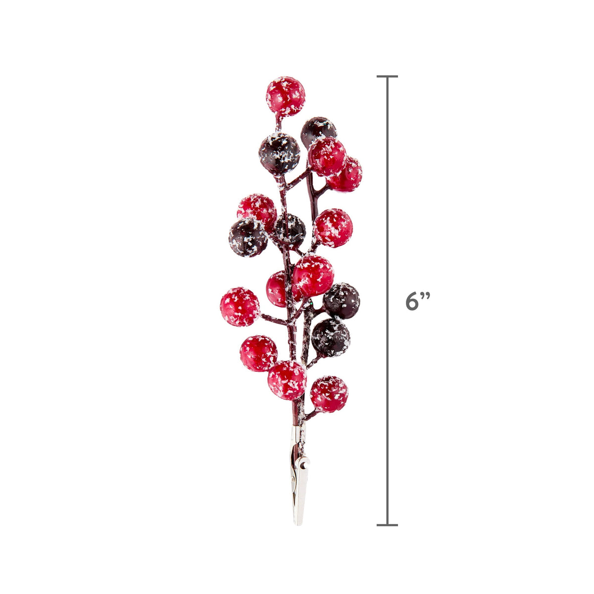 Red Frosted Berries Mini Christmas Clip Ornament, 6", by Holiday Time