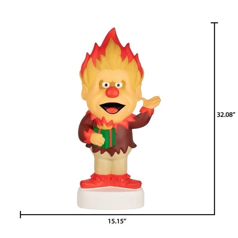 11.8" Heat and Snow Miser LED Lighted Figurines, Christmas Tabletop Decoration Light, Creative Holiday Desktop Ornaments LED Night Light Xmas Decor