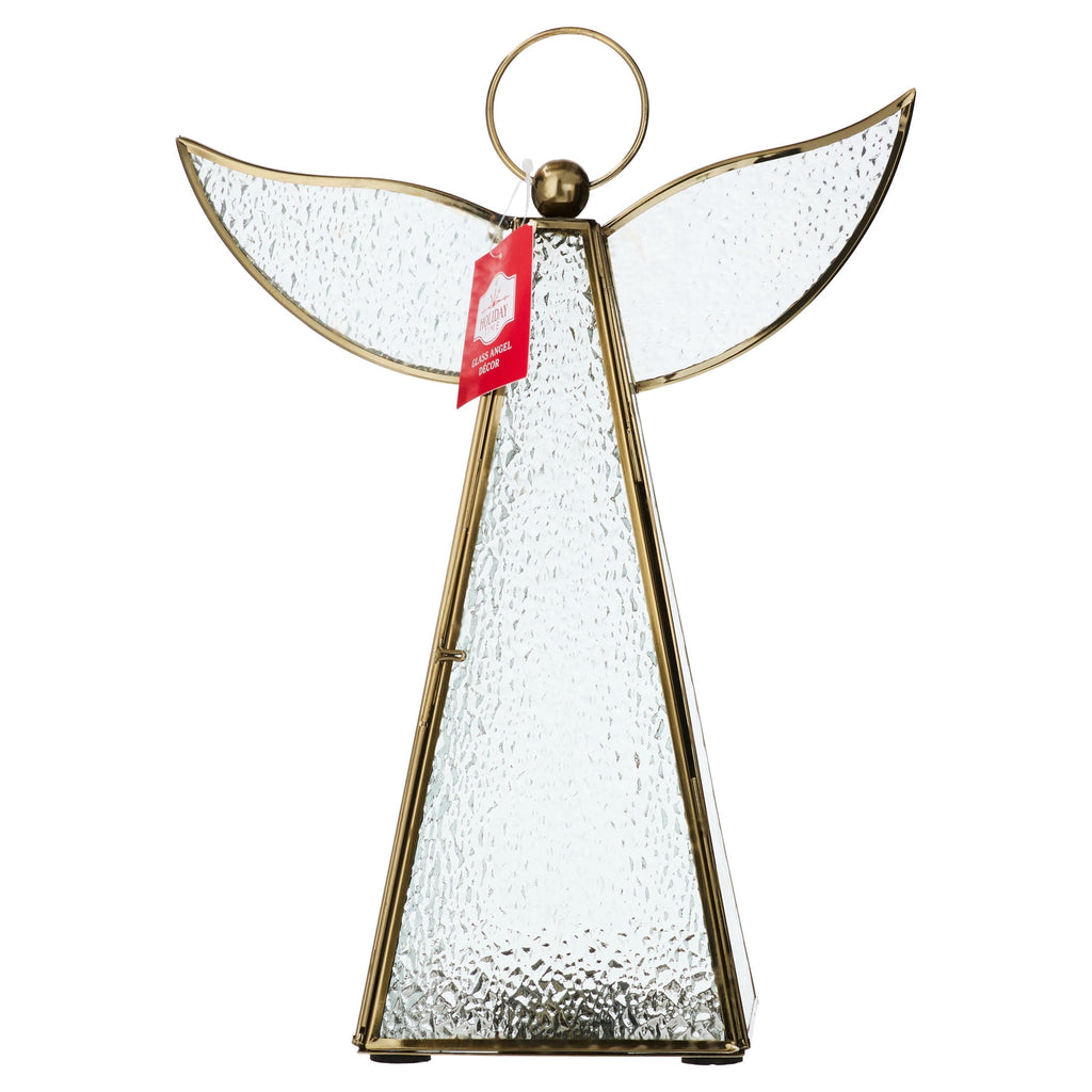 Metal and Glass Angel Christmas Decoration, Clear and Bronze, 11.7", by Holiday Time