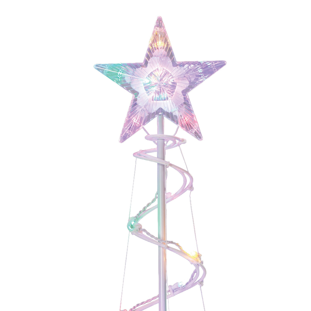 Indoor/Outdoor LED 8-Function Color-Changing Spiral Christmas Tree, Cool White to Multicolor, 6', by Holiday Time
