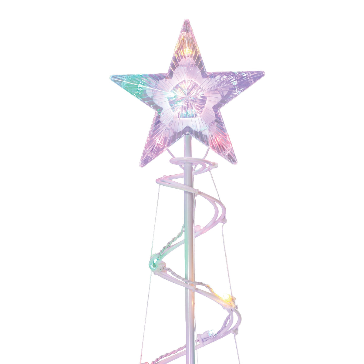 Indoor/Outdoor LED 8-Function Color-Changing Spiral Christmas Tree, Cool White to Multicolor, 6', by Holiday Time