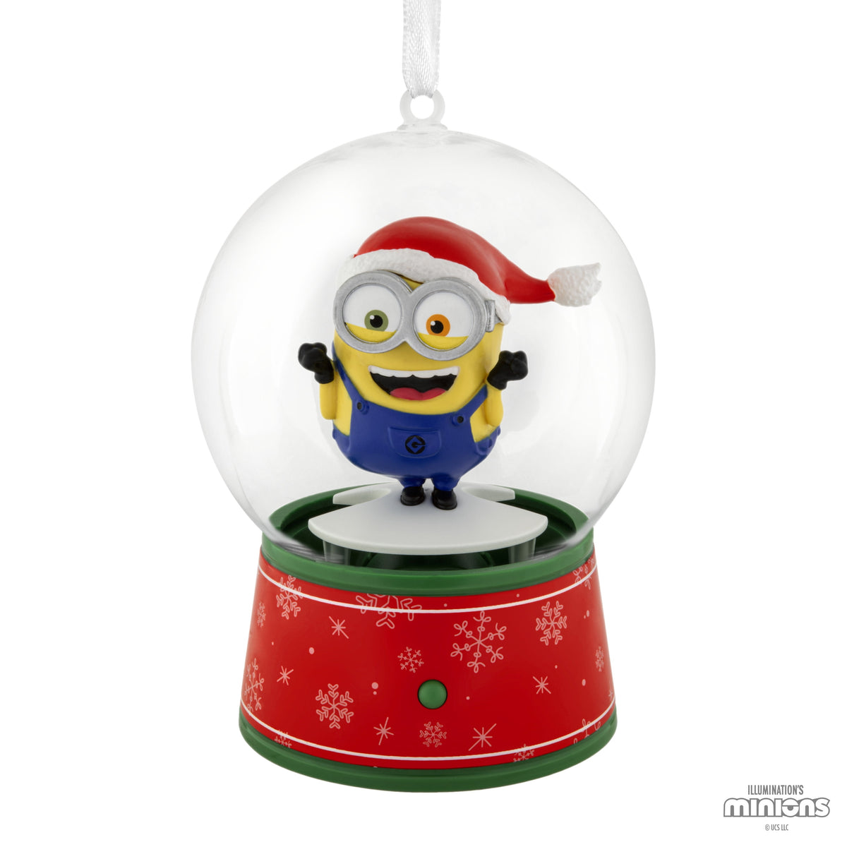 Hallmark Christmas Ornament (Minions Musical Snow Globe Motion), 1 Count