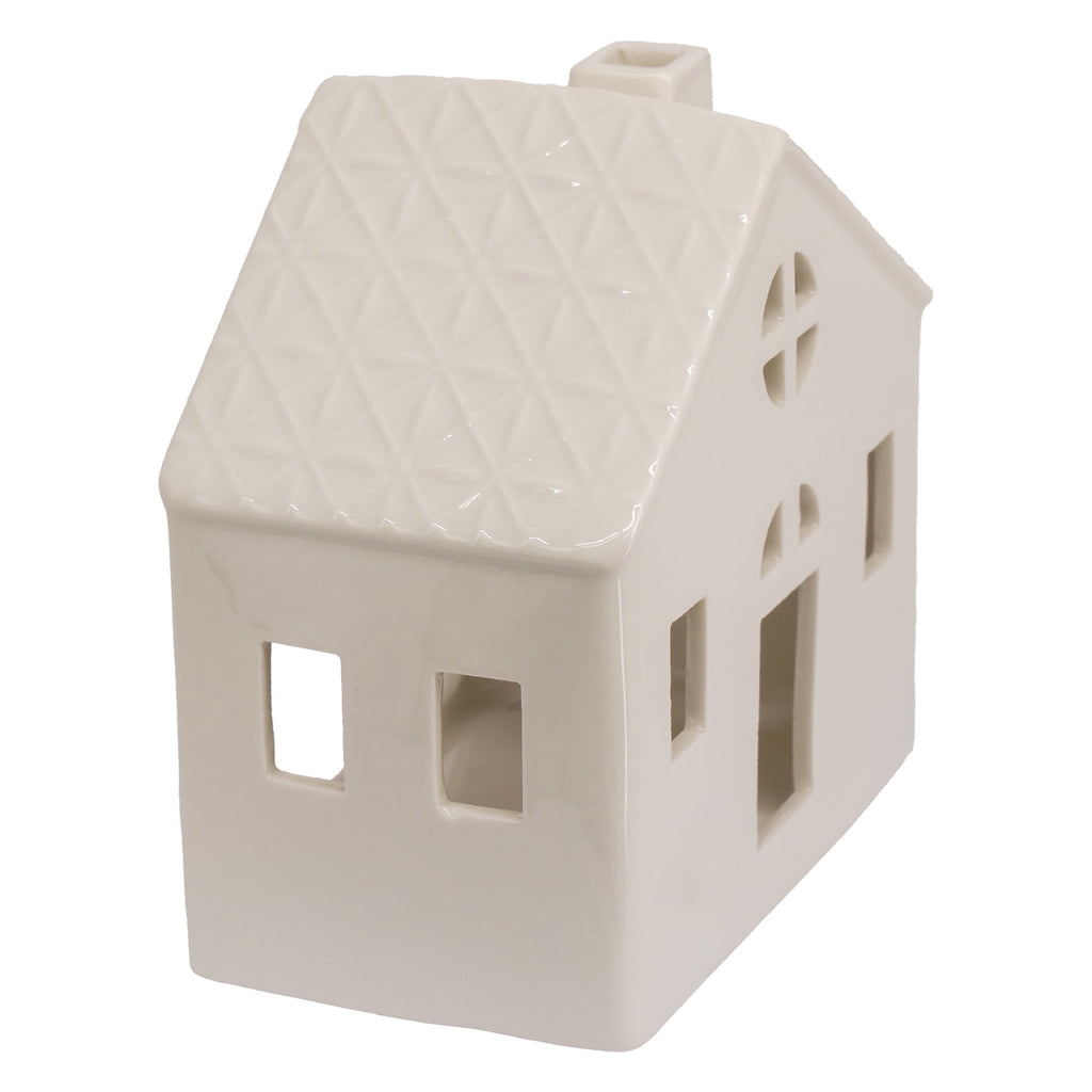 My Texas House Ceramic House Christmas Decoration, White, 5"